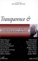 Couverture du livre « Transparence & communication » de Jean-Jacques Boutaud aux éditions Editions L'harmattan