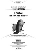 Couverture du livre « Toufou ne sait pas aboyer - fichier gs » de  aux éditions Sedrap