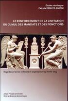 Couverture du livre « Renforcement de la limitation du cumul des mandats et des fonctions » de Demaye Simoni Patric aux éditions Pu D'artois