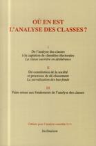 Couverture du livre « Ou en est l'analyse des classes? » de Multiples aux éditions Centre De Sociologie Historique