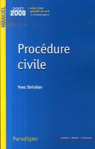 Couverture du livre « Procédure civile » de Yves Strickler aux éditions Paradigme Cpu