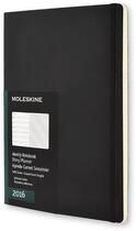 Couverture du livre « Agenda semainier carnet 2016 très grand format noir couverture souple » de  aux éditions Moleskine