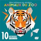 Couverture du livre « Mes tableaux en stickers ; animaux du zoo ; 10 tableaux à réaliser » de  aux éditions 1 2 3 Soleil