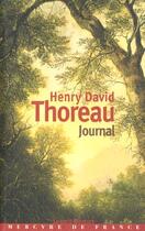 Couverture du livre « Journal - (1837-1852) » de Thoreau Henry David aux éditions Mercure De France