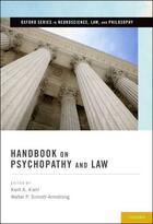 Couverture du livre « Handbook on Psychopathy and Law » de Sinnott-Armstrong Walter P aux éditions Oxford University Press Usa