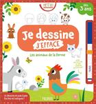 Couverture du livre « Je dessine, j'efface les animaux de la ferme » de Isabelle Jacque aux éditions Fleurus