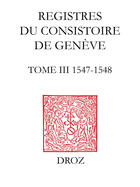 Couverture du livre « Registres du consistoire de geneve au temps de calvin » de  aux éditions Librairie Droz