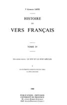 Couverture du livre « Histoire du vers français. Tome IV » de Georges Lote aux éditions Epagine