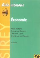 Couverture du livre « Économie (3e édition) » de Alain Beitone aux éditions Sirey