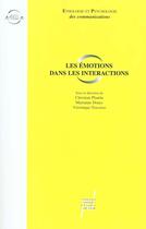 Couverture du livre « Emotions dans les interactions » de Plan Doury Marianne aux éditions Pu De Lyon