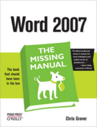 Couverture du livre « Word 2007 ; the missing manual » de Chris Grover aux éditions O'reilly Media