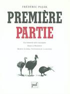 Couverture du livre « Premiere partie - les poissons sont tragiques - fredi le prophete - martin luther, l'inventeur de » de Frederic Pajak aux éditions Puf