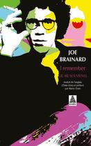 Couverture du livre « I remember » de Joe Brainard aux éditions Actes Sud