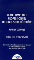 Couverture du livre « Plan comptable hôtelier (édition 2006) » de  aux éditions Editions Bpi