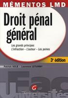 Couverture du livre « Droit pénal général (3è édition) » de Kolb/Leturmy aux éditions Gualino