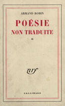 Couverture du livre « Poesie non traduite » de Armand Robin aux éditions Gallimard (patrimoine Numerise)