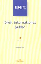 Couverture du livre « Droit International Public ; 15e Edition » de David Ruzie aux éditions Dalloz