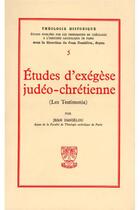 Couverture du livre « TH n°5 - Etudes d'exégèse judeo-chrétienne » de Jean Danielou aux éditions Beauchesne