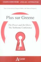 Couverture du livre « Plus sur greene ; agreg » de  aux éditions Atlande Editions