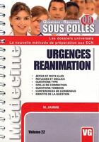 Couverture du livre « Sous colles qr urgence reanimation » de M. Jamme aux éditions Vernazobres Grego