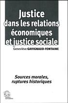 Couverture du livre « Justice dans les relations economiques et justice sociale » de Les Indes Savantes aux éditions Les Indes Savantes