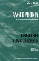 Couverture du livre « English linguistics » de Rotge W aux éditions Pu Du Midi