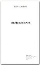 Couverture du livre « Henri Estienne » de Nicole Cazauran aux éditions Rue D'ulm