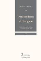 Couverture du livre « Transcendance du langage » de Simeon Philippe aux éditions Sydney Laurent