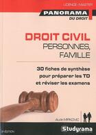 Couverture du livre « Droit civil ; personnes, famille ; licence, master (3e édition) » de Aude Mirkovic aux éditions Studyrama
