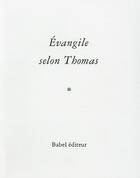 Couverture du livre « Évangile de Thomas » de Saint Thomas aux éditions Corlevour