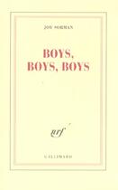 Couverture du livre « Boys, boys, boys » de Joy Sorman aux éditions Gallimard