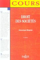 Couverture du livre « Droit Des Societes » de Veronique Magnier aux éditions Dalloz