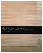 Couverture du livre « Elements in architectur ; matériaux » de  aux éditions Taschen