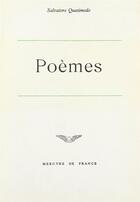Couverture du livre « Poemes » de Salvatore Quasimodo aux éditions Mercure De France