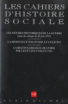 Couverture du livre « N 22 - les figures historiques de la guerre (actes du colloque du 25juin 2003). la resistance... - » de  aux éditions Albin Michel