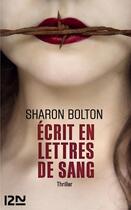 Couverture du livre « Écrit en lettres de sang » de Sharon Bolton aux éditions 12-21