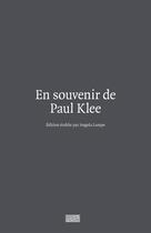 Couverture du livre « En souvenir de Paul Klee » de  aux éditions Centre Pompidou