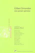 Couverture du livre « Gilbert simondon : 1 pensee operative » de  aux éditions Pu De Saint Etienne