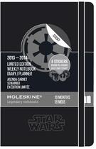 Couverture du livre « Agenda 18 mois Star Wars 2013-2014 semainier carnet poche ; couverture rigide noire gravée » de Moleskine aux éditions Moleskine Papet