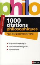 Couverture du livre « 1000 citations philosophiques » de Denis Huisman aux éditions Nathan