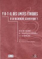 Couverture du livre « Y A -T-Il Des Limites Ethiques A La Recherche Scientifique » de Proellochs aux éditions Vigot