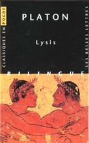 Couverture du livre « Lysis » de Platon/Pradeau aux éditions Belles Lettres