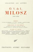 Couverture du livre « O. V. de L. Milosz, 1877-1939 » de  aux éditions Rocher