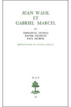 Couverture du livre « Jean wahl et gabriel marcel » de Levinas/Tillette/Ric aux éditions Beauchesne
