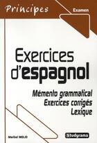 Couverture du livre « Exercices d'espagnol » de Maribel Molio aux éditions Studyrama