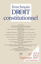 Couverture du livre « REVUE FRANCAISE DE DROIT CONSTITUTIONNEL T.111 » de Revue Francaise De Droit Constitutionnel aux éditions Puf