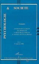 Couverture du livre « Psychologie et societe n.2 » de Psychologie & Societe aux éditions Editions L'harmattan