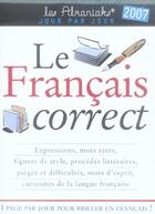 Couverture du livre « Le français correct (éditon 2007) » de M Esquerre aux éditions Editions 365