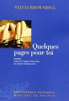 Couverture du livre « Quelques pages pour toi » de Sylvia Brownrigg aux éditions Mercure De France
