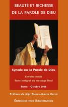 Couverture du livre « Beaute et richesse de la parole de Dieu » de  aux éditions Des Beatitudes